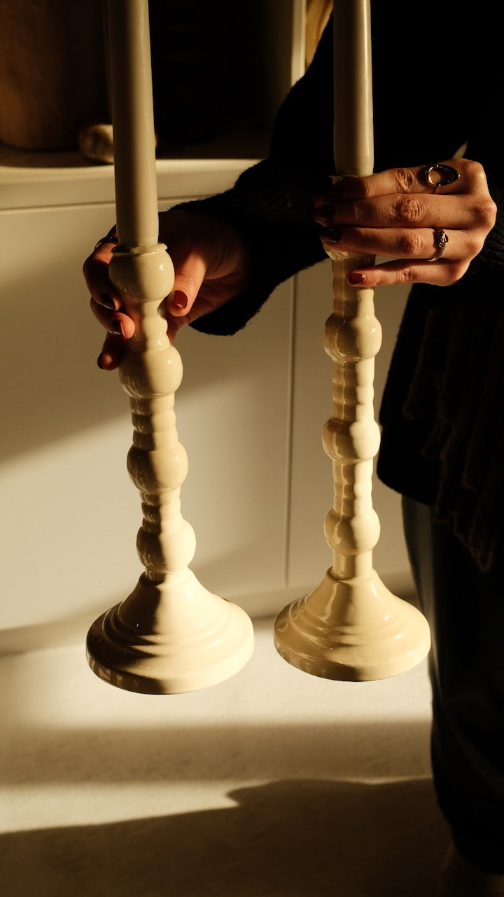 Kandelaar Aveline Ø10x31 cm cream