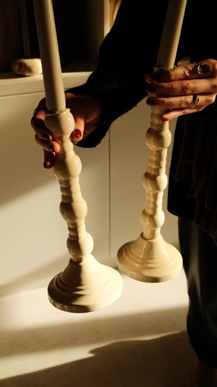 Kandelaar Aveline Ø10x25 cm Creme