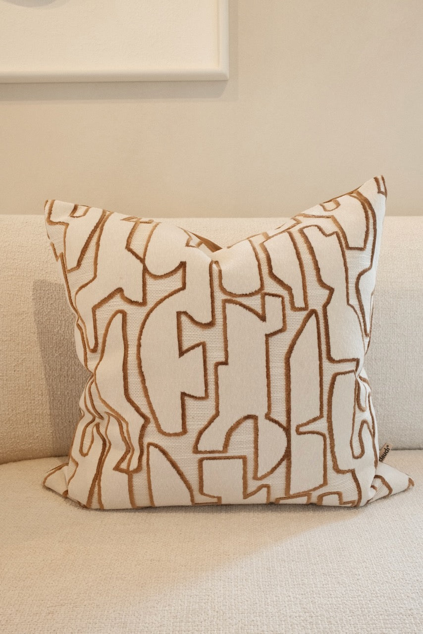 Kussen Seraq Off white/Chocolate 50 x 50 cm