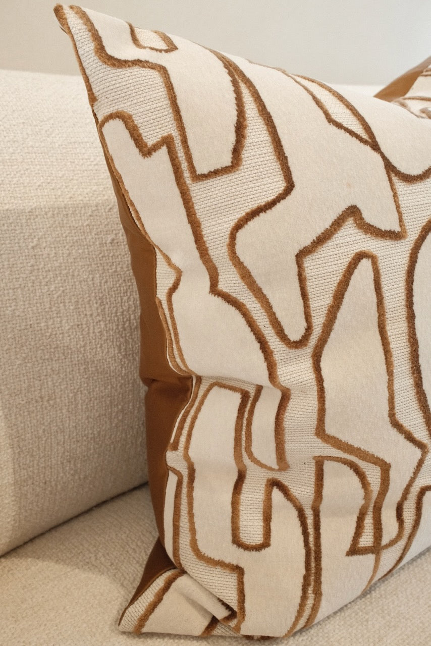 Kussen Seraq Off white/Chocolate 50 x 50 cm