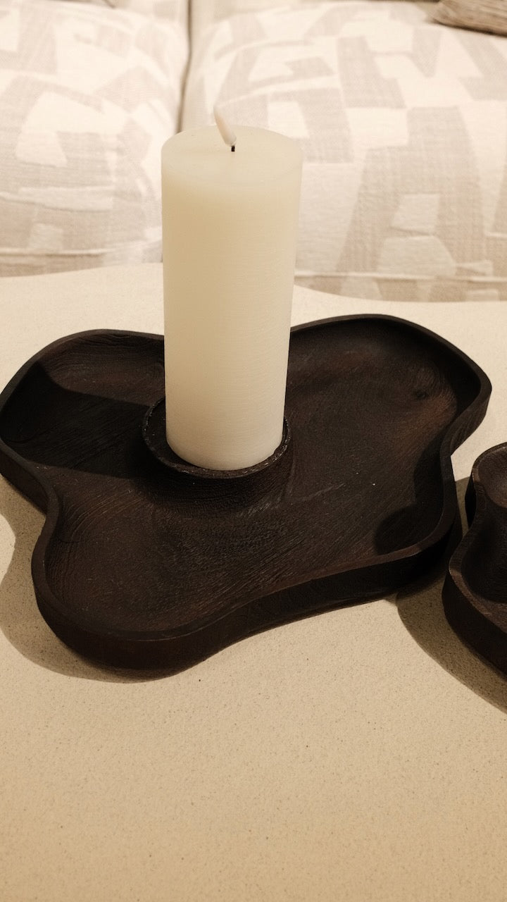 Kaarsenhouder Coja 38,5x31x4 cm donker bruin