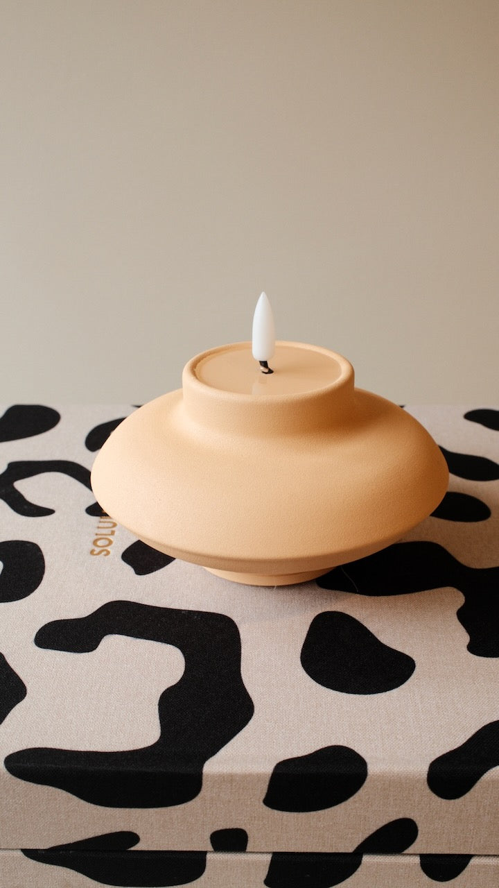 Tafellamp Jaydie Ø13x8 cm licht perzik