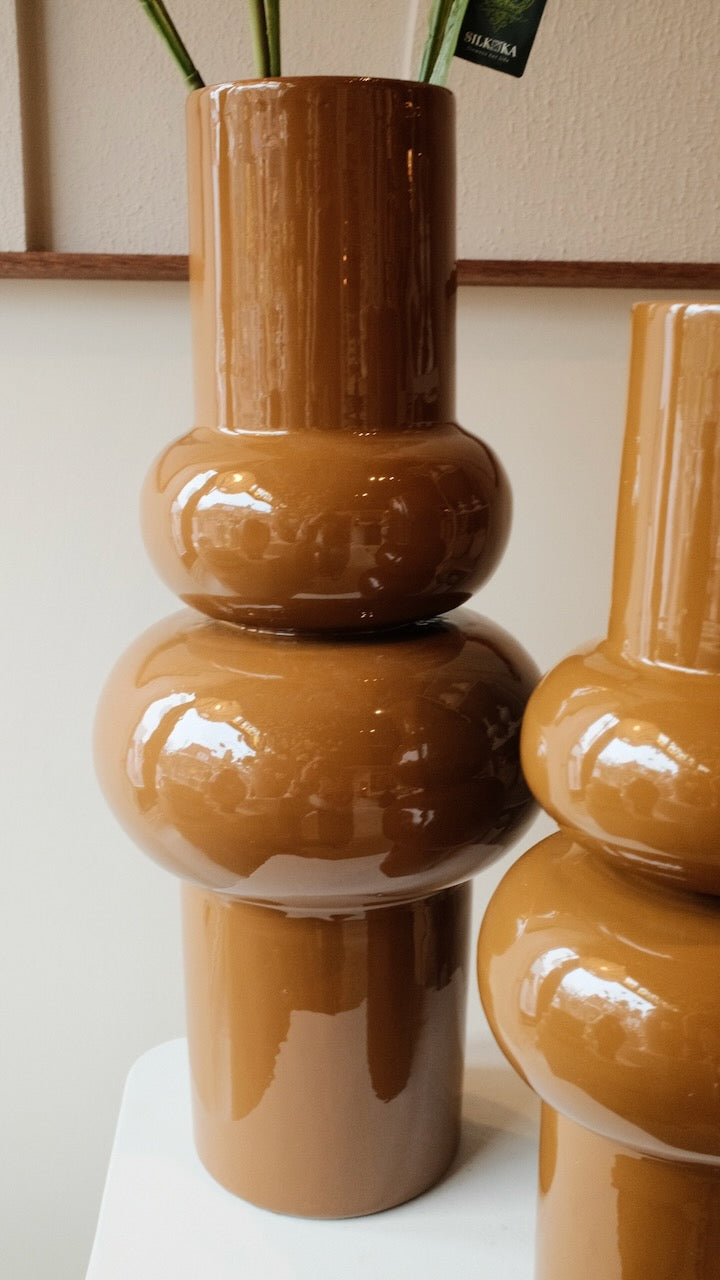 Vaas Irissa Ø19x43 cm Karamel