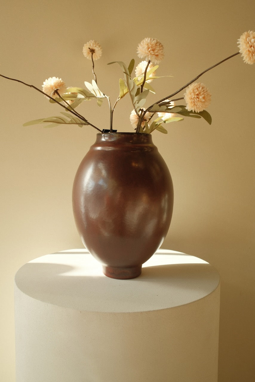 Vaas Lorea Ø17x23,5 cm donker rood-bruin