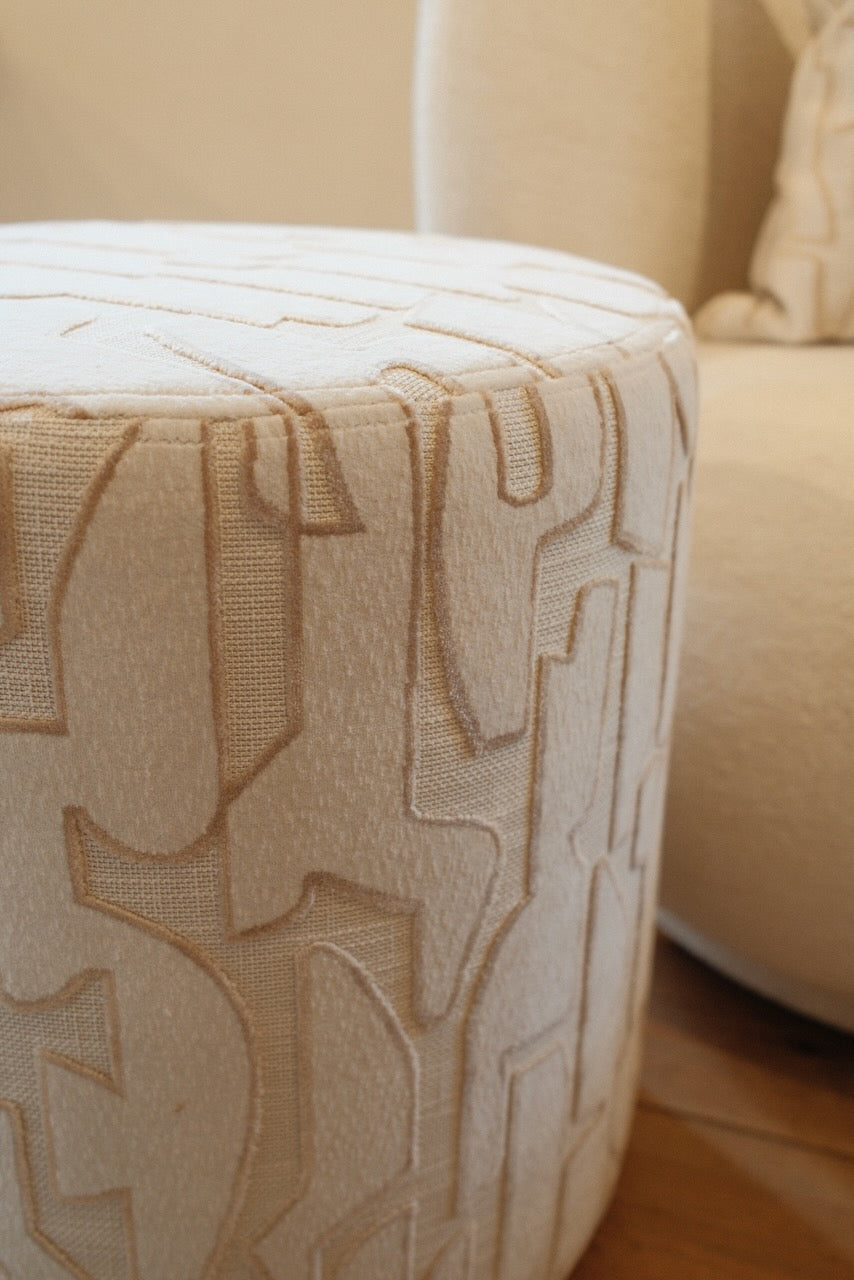 Pouf Seraq Naturel Ø42x48cm