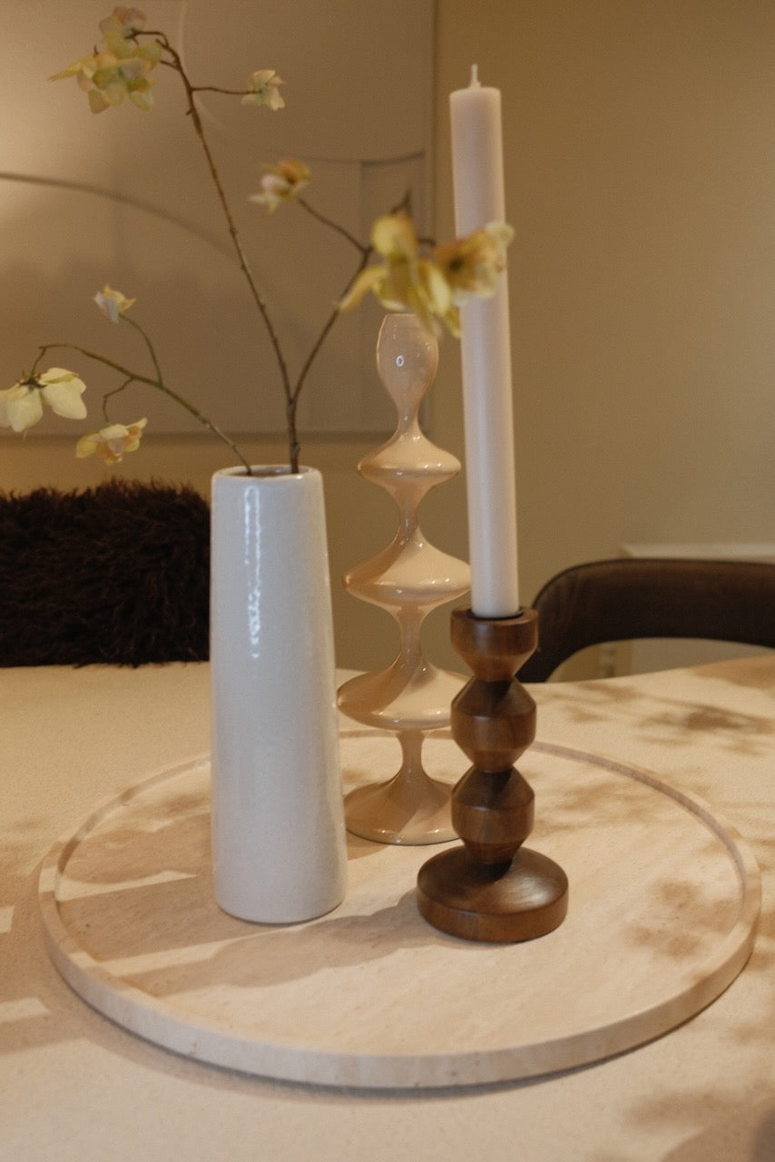 Kandelaar Vireen Ø10,5x34,5 cm beige