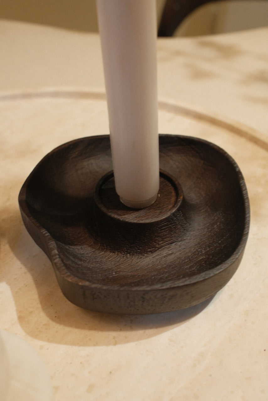 Kandelaar Coja Ø14x3 cm donker bruin