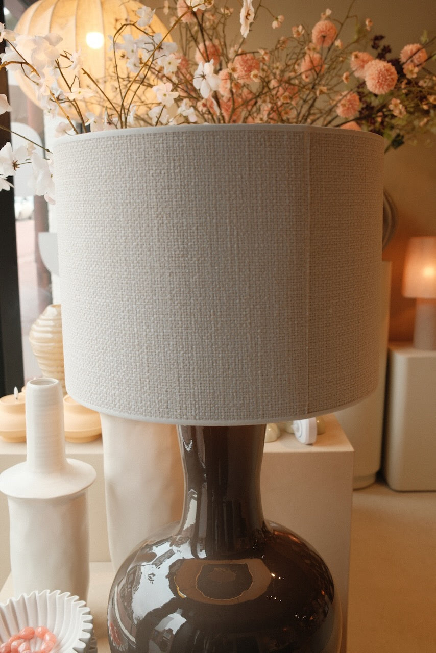 Lampenvoet Nana + lampenkap Ø33x51 cm donker bruin