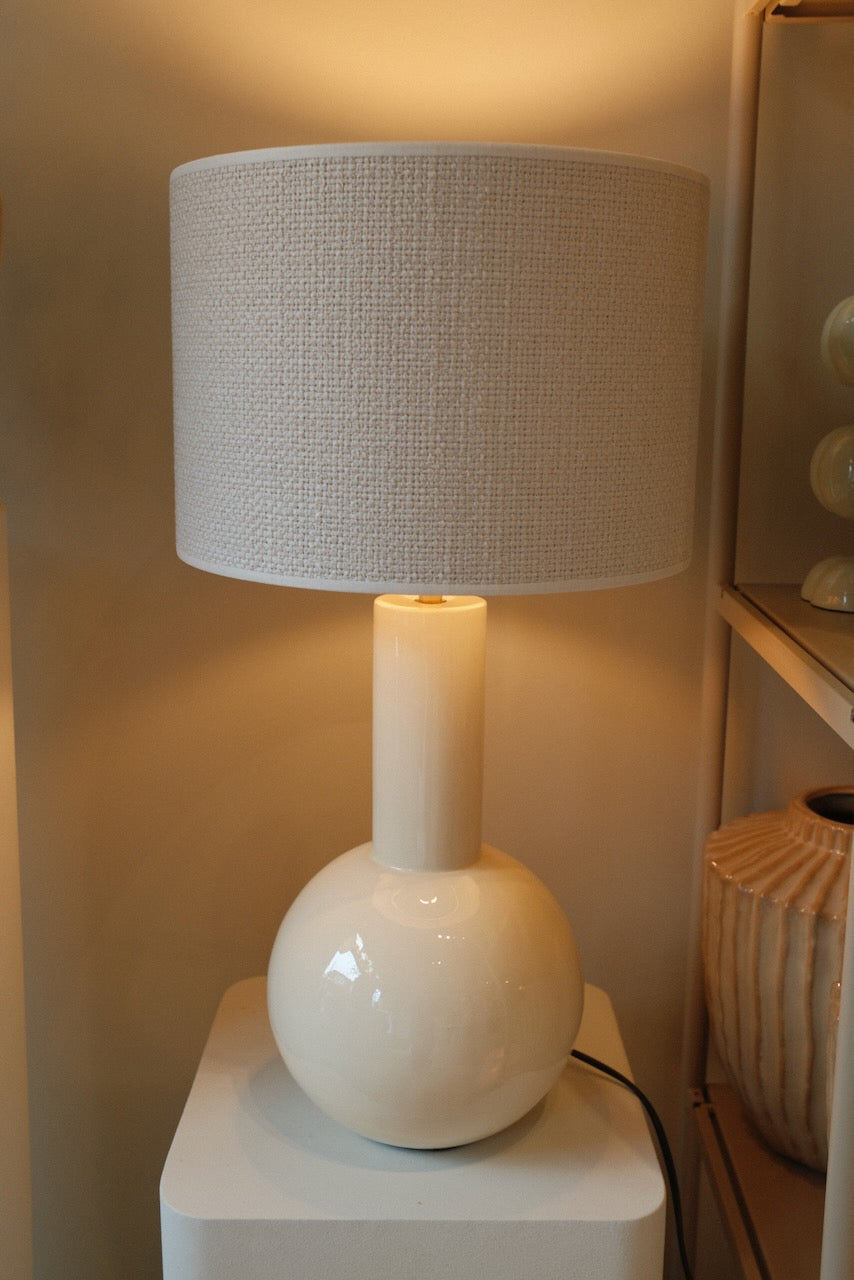 Lampenvoet Benao + kap Ø19,5x38,5 cm creme