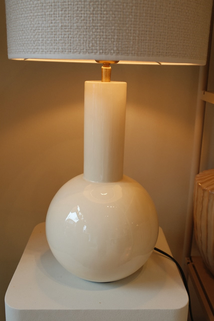 Lampenvoet Benao + kap Ø19,5x38,5 cm creme