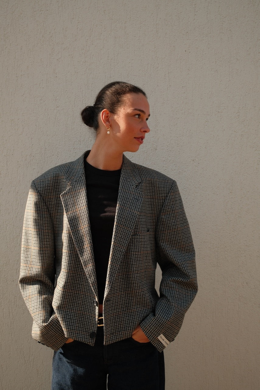 Blazer Cropped Waist Blazer