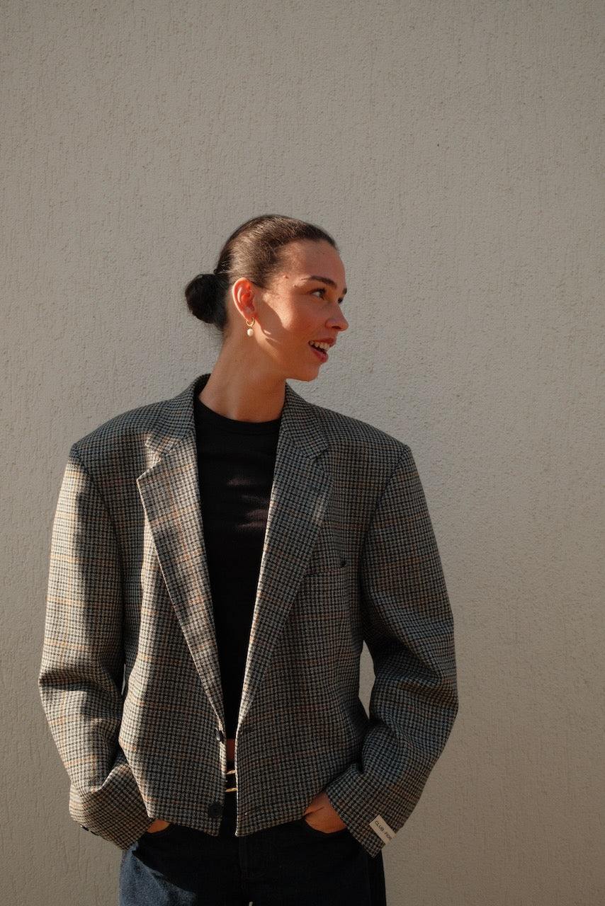 Blazer Cropped Waist Blazer