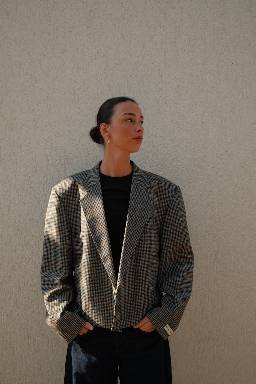 Blazer Cropped Waist Blazer