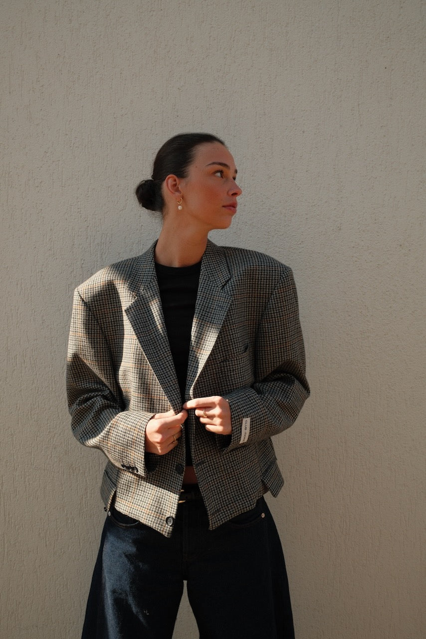 Blazer Cropped Waist Blazer