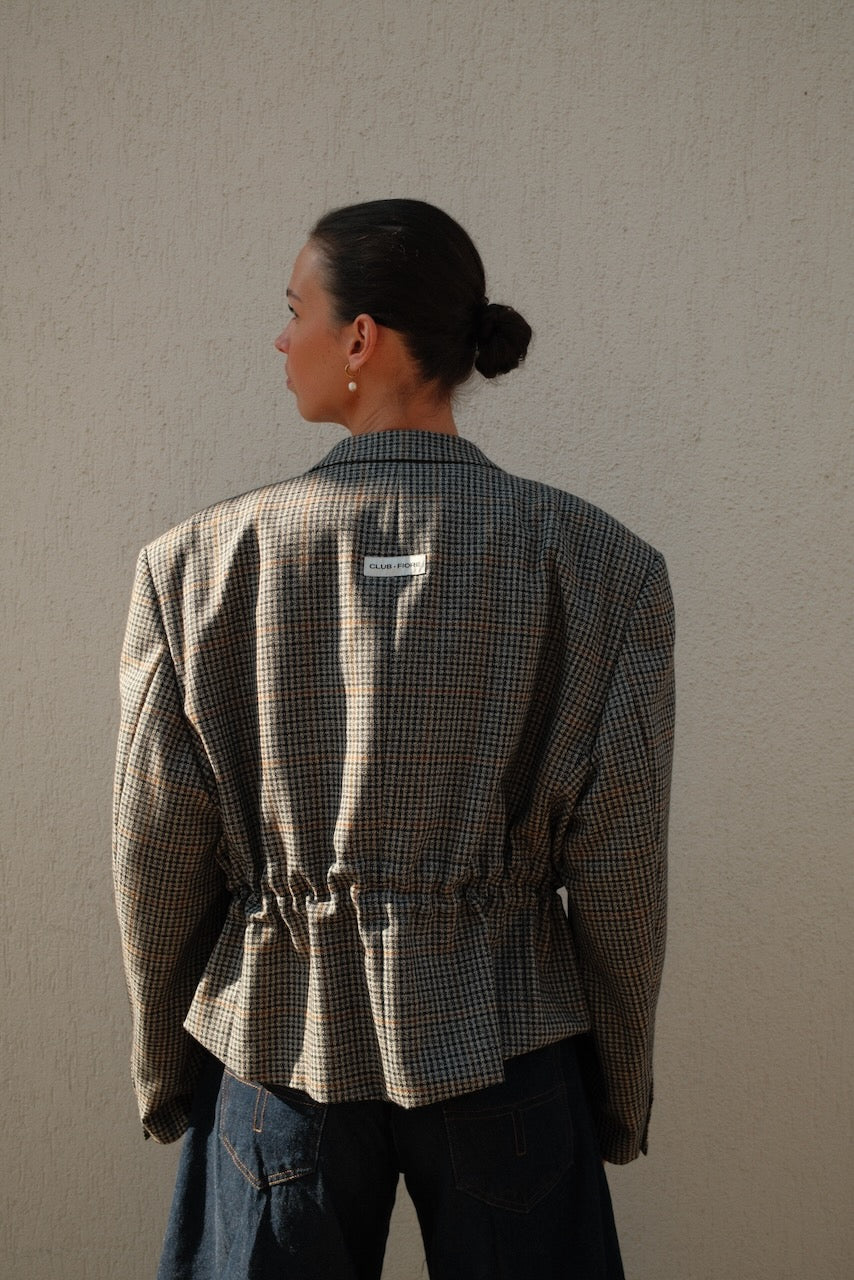 Blazer Cropped Waist Blazer