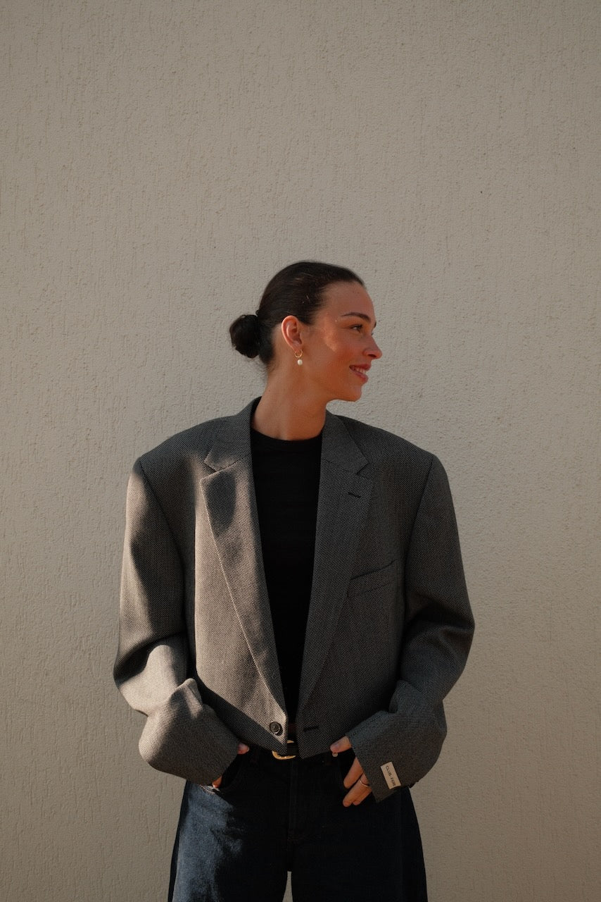 Blazer Cropped Blazer Antraciet