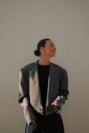 Blazer Cropped Blazer Black white