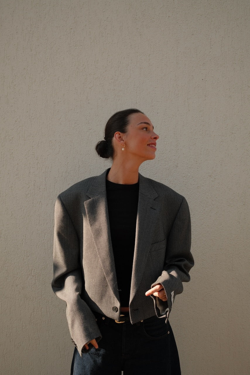 Blazer Cropped Blazer Black white