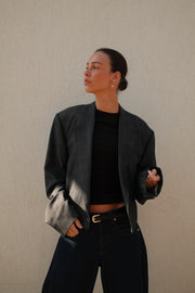 Blazer Cropped Blazer Antraciet