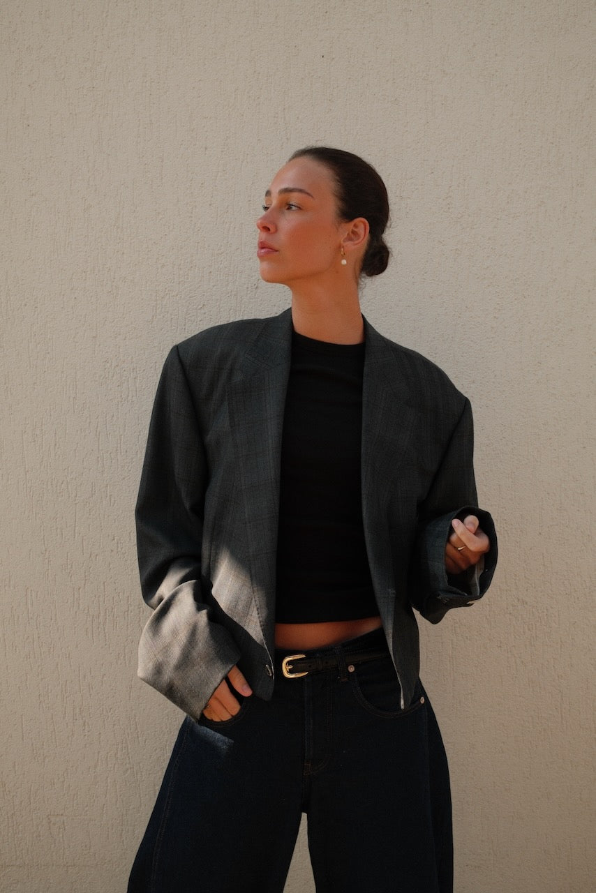 Blazer Cropped Blazer Antraciet