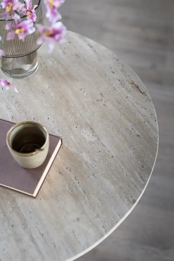 Aime Travertine Table / Side Table – 70x70x75 cm