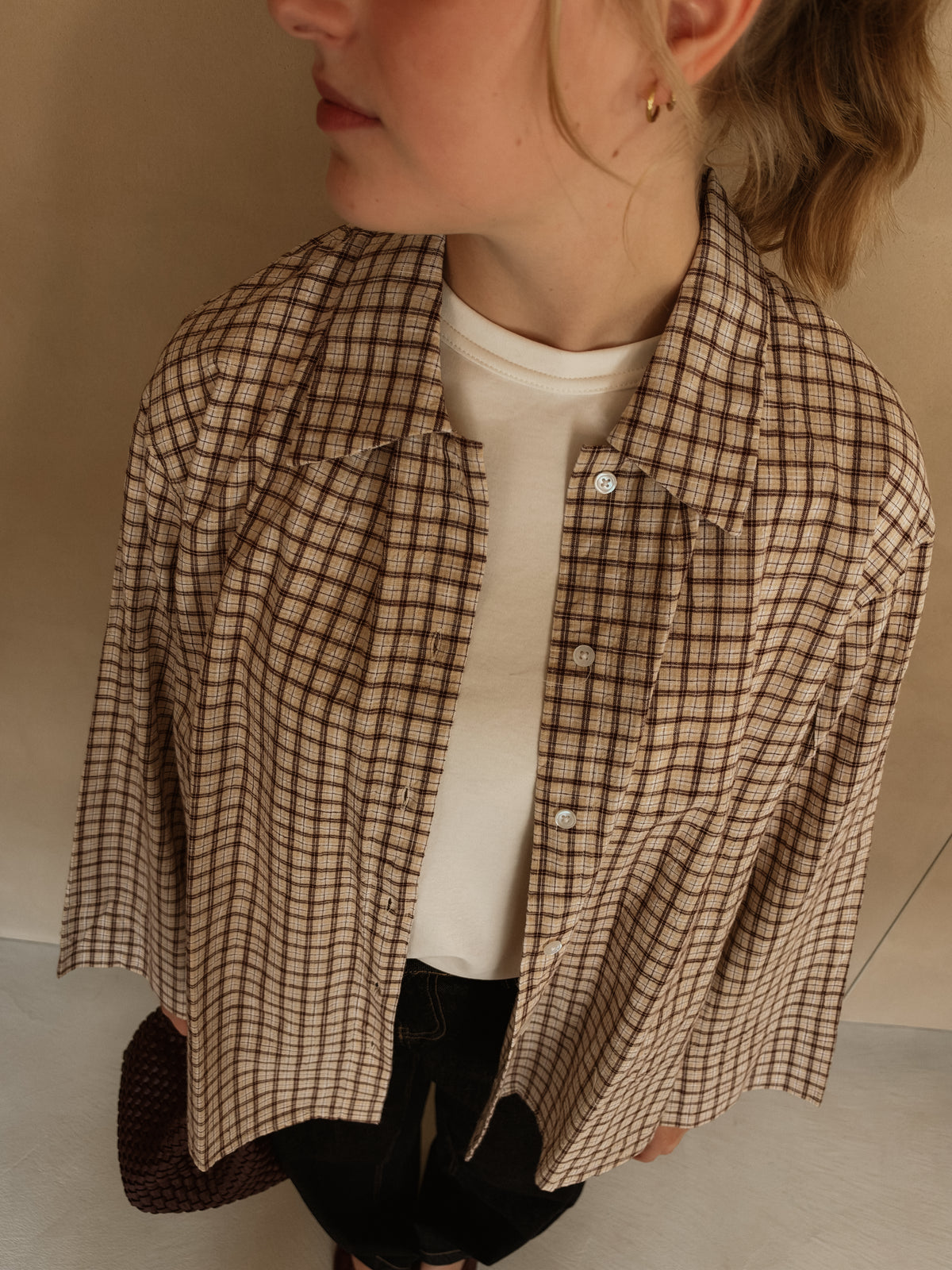 Blouse Tinsi Check Bordeaux