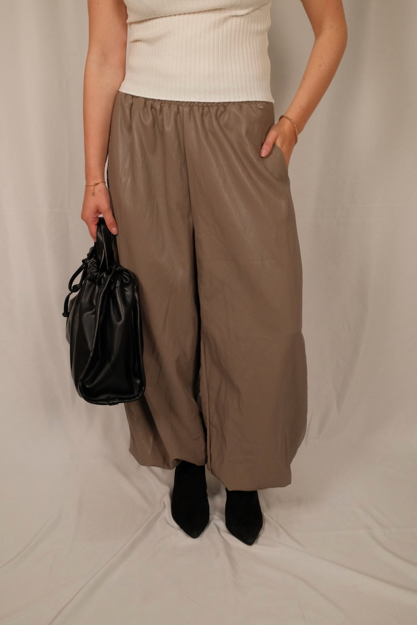 Broek Kensi leer beige