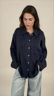 Blouse Tinsi Check Marine