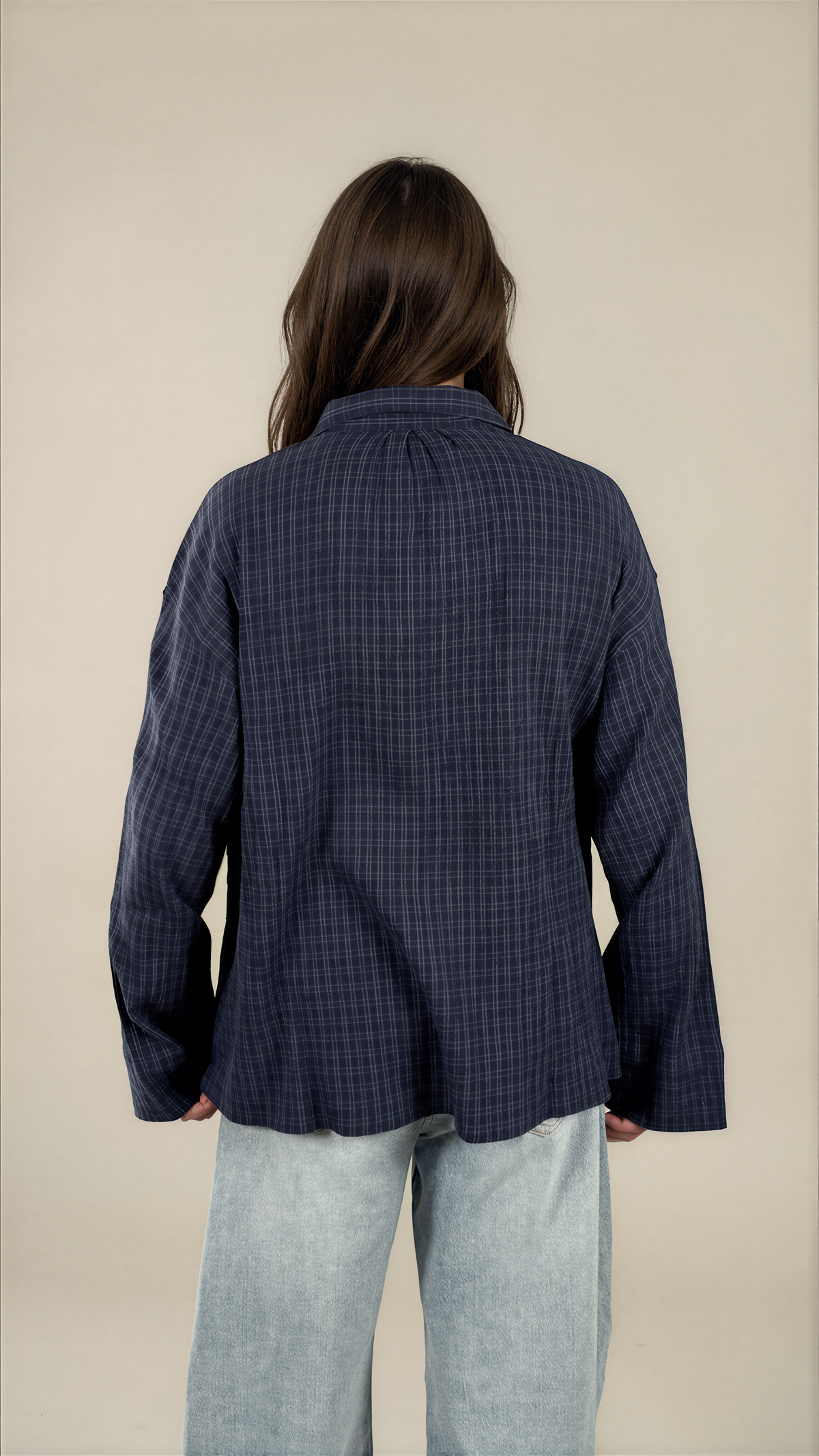 Blouse Tinsi Check Marine