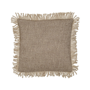 Kussen Subala Licht bruin + Bullion Fringe linnen 45 x 45 cm