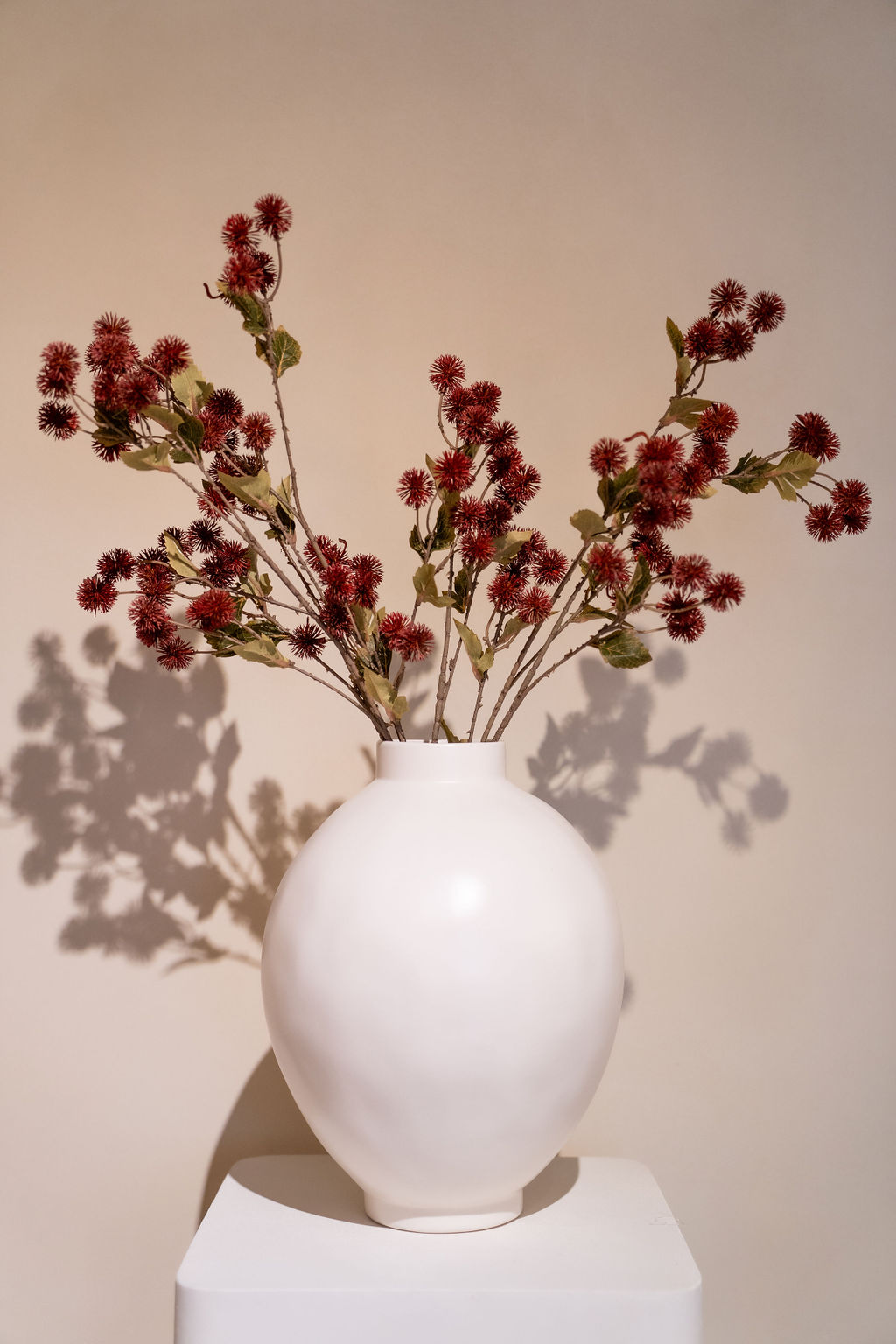 Kunsttak Distel spray burgundy 86 cm