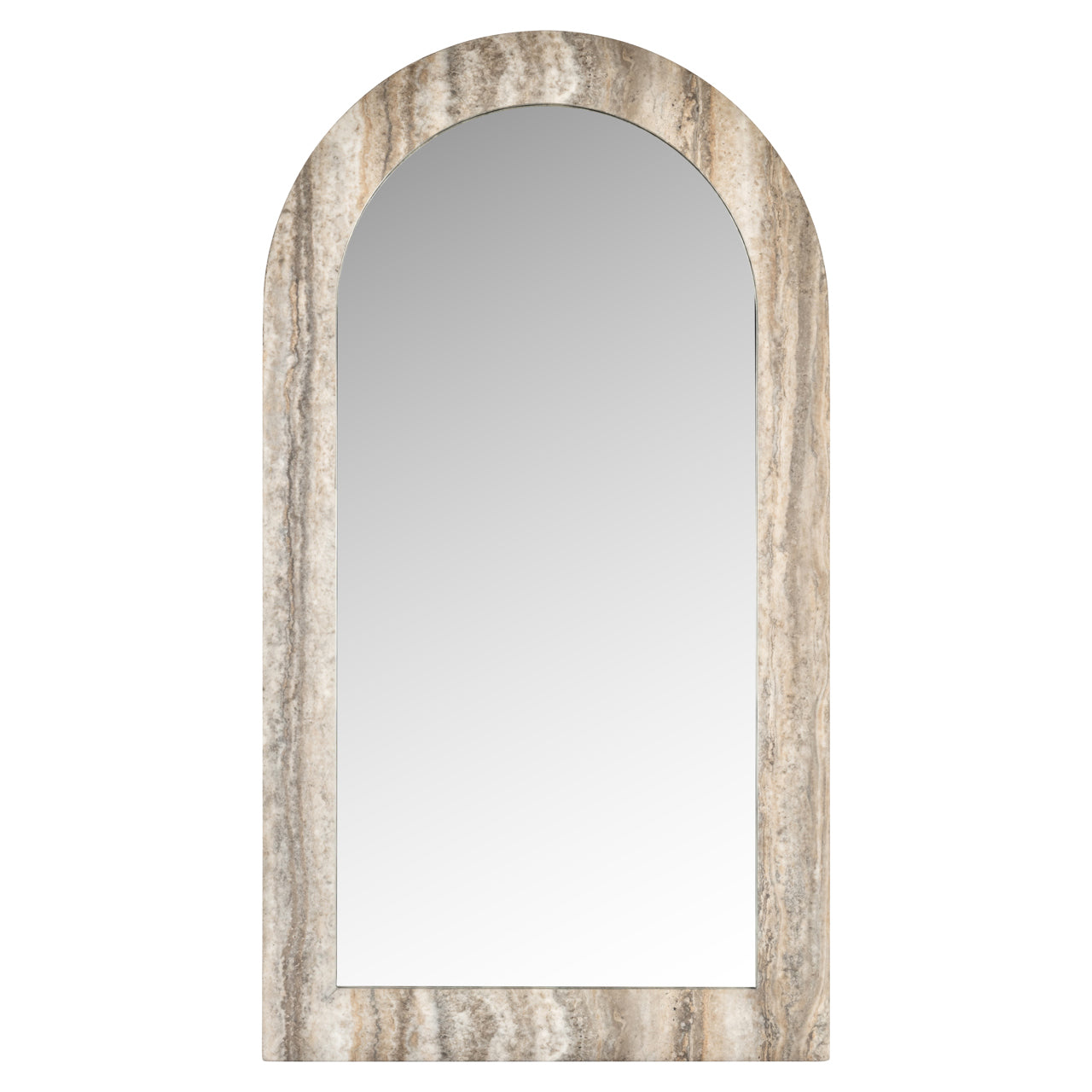 Mirror Calvo gray faux travertine
