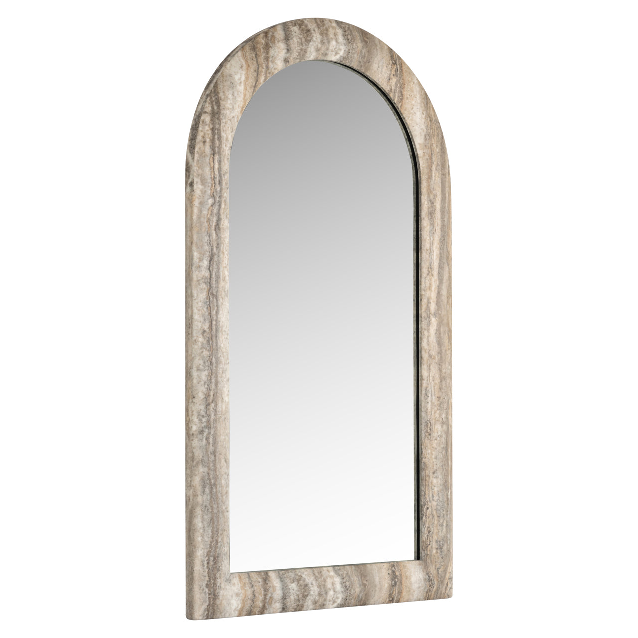 Mirror Calvo gray faux travertine