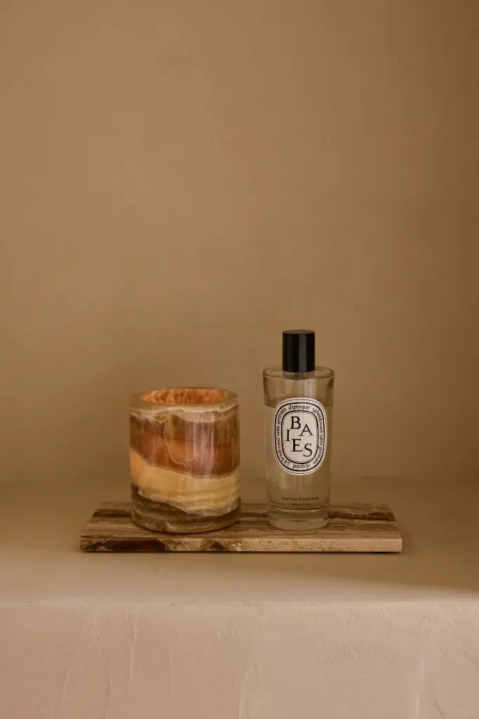 Waxinelichthouder Sandal onyx S Ø8x10cm