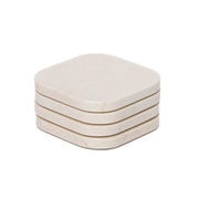 Travertine coaster - organic - set of 4 - 10x10x1cm