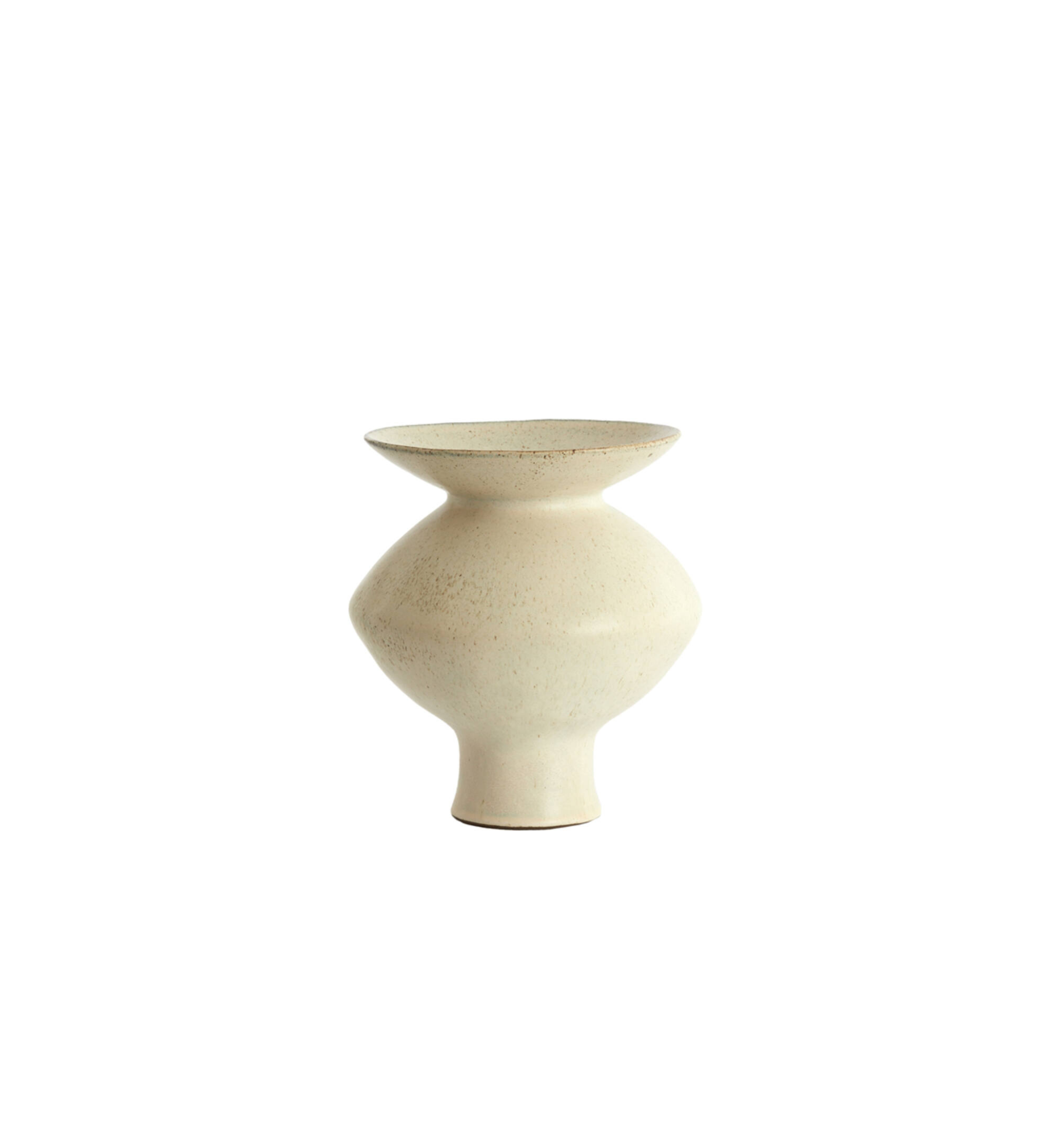 Vase deco AJUDA 25.5x25.5x29 cm matt cream-sand