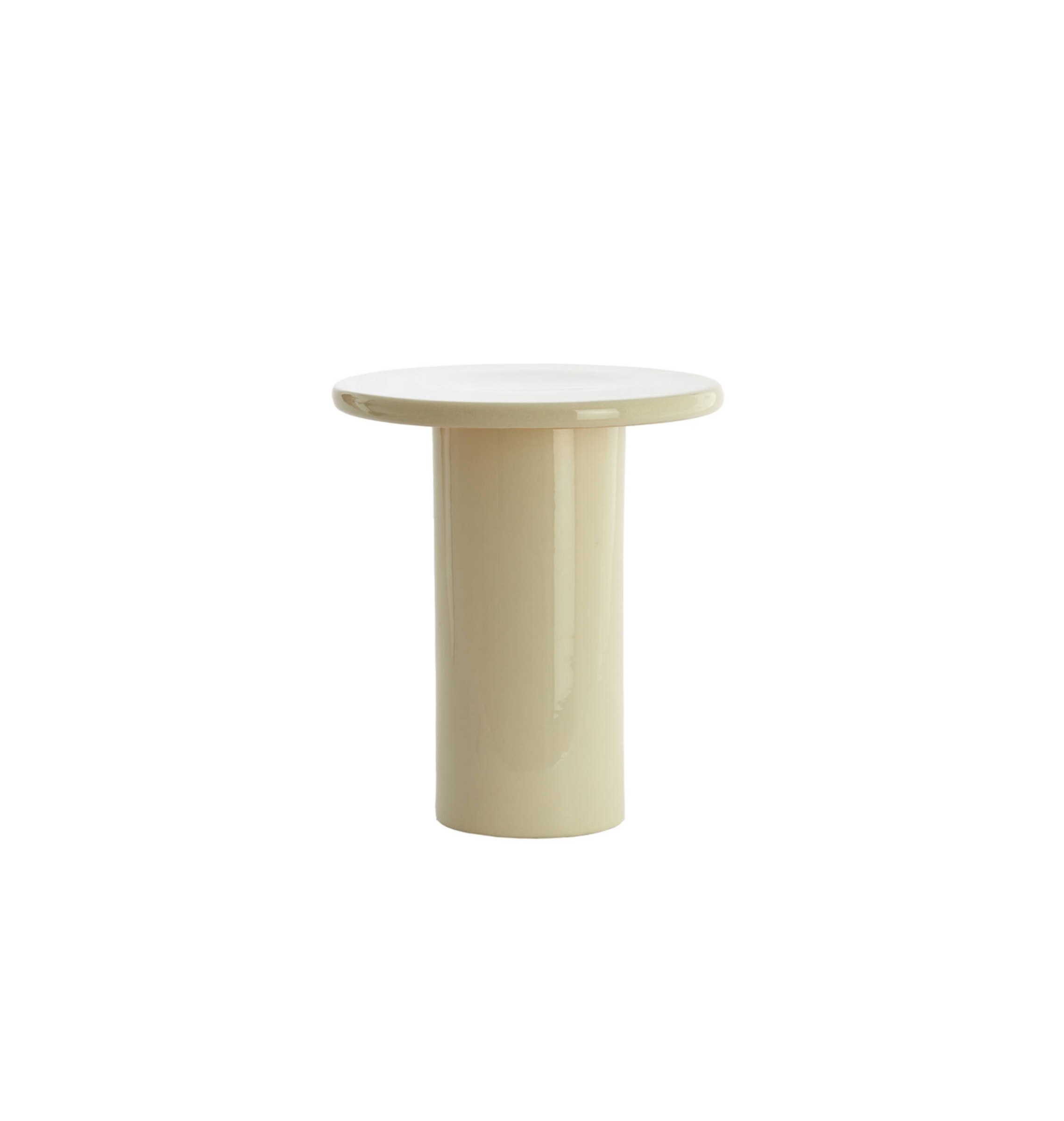 Bijzettafel TUDO Ø40,5x45,5 cm keramiek crème