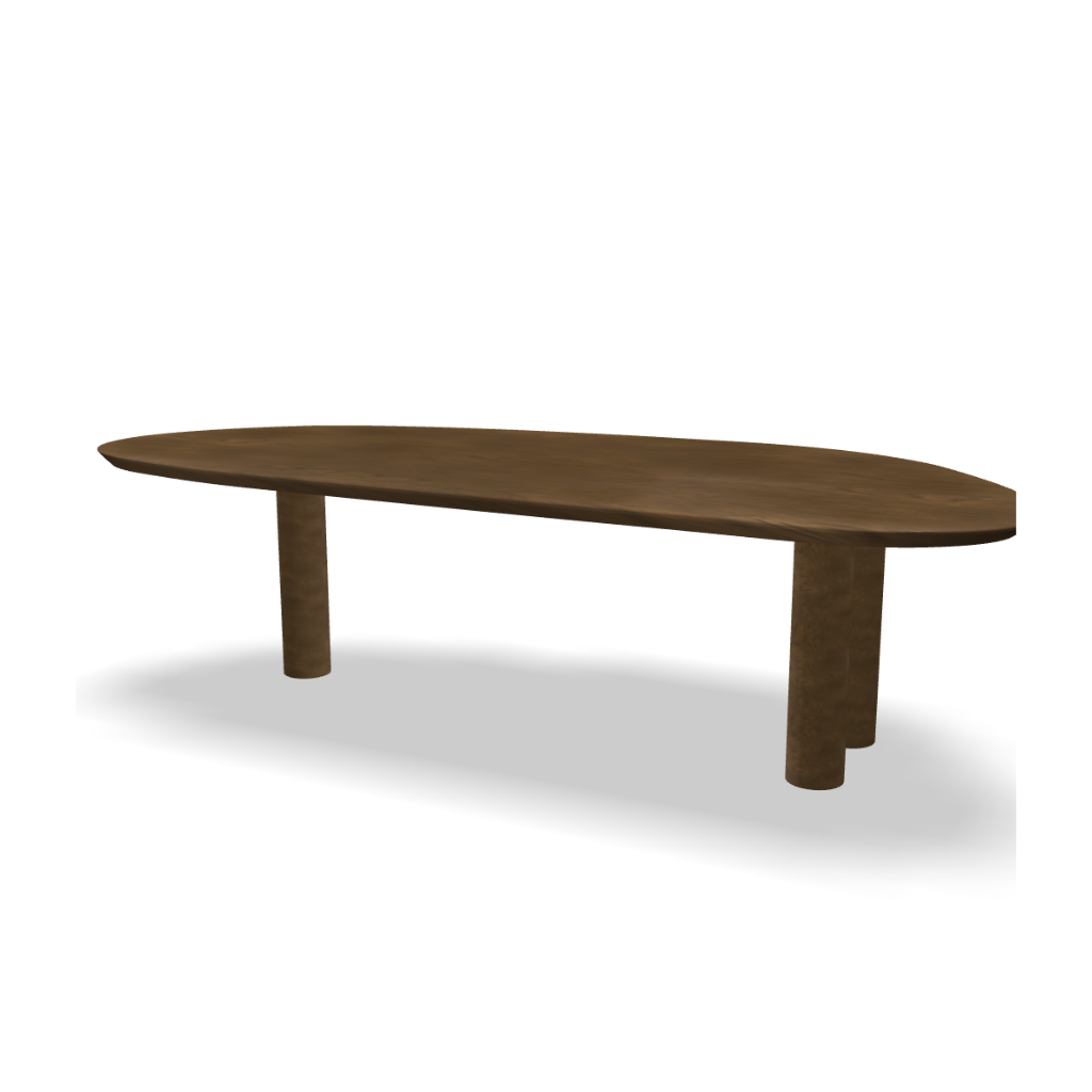Dining table Stef - organic brown smoke light
