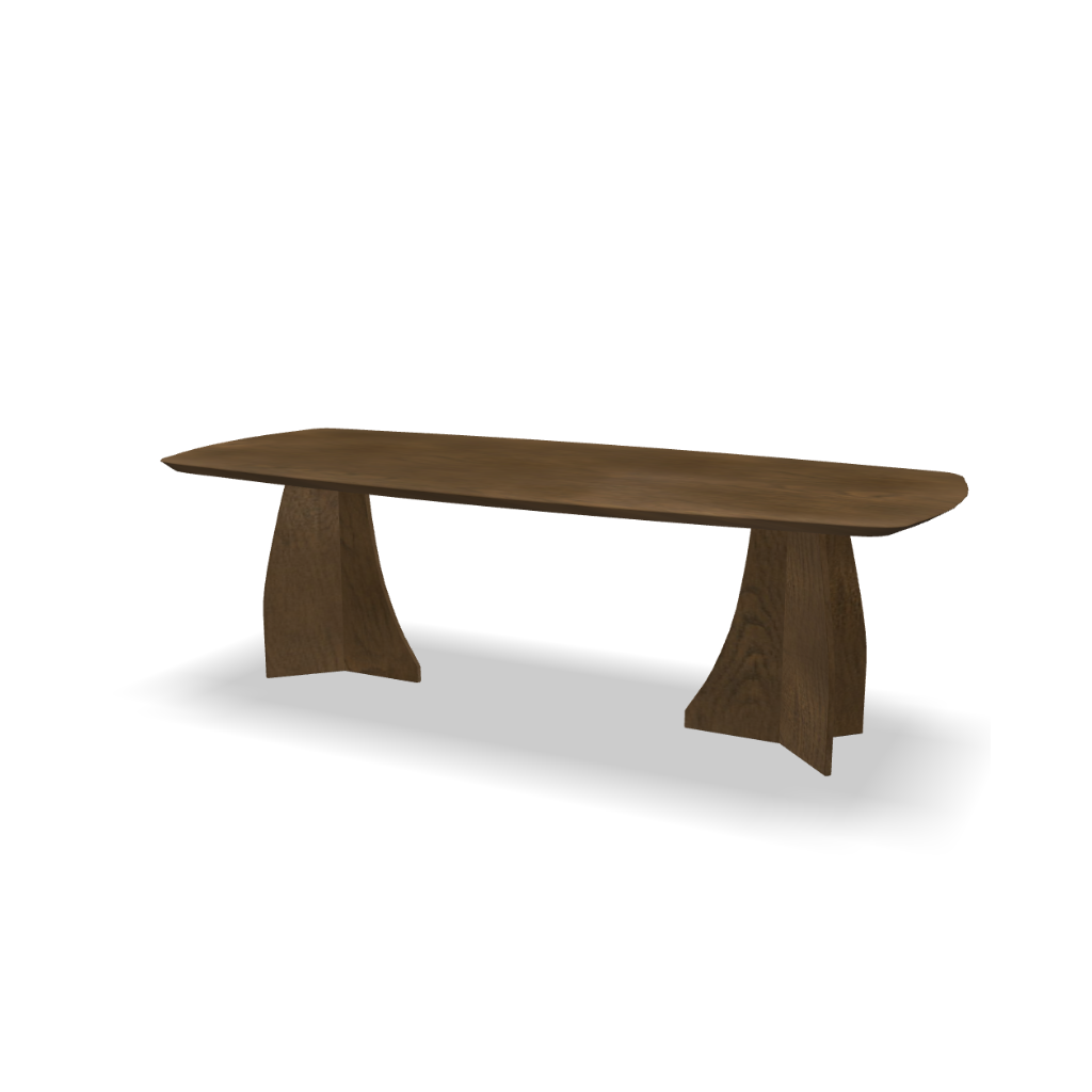 Dining table Lois - Danish oval brown smoke light