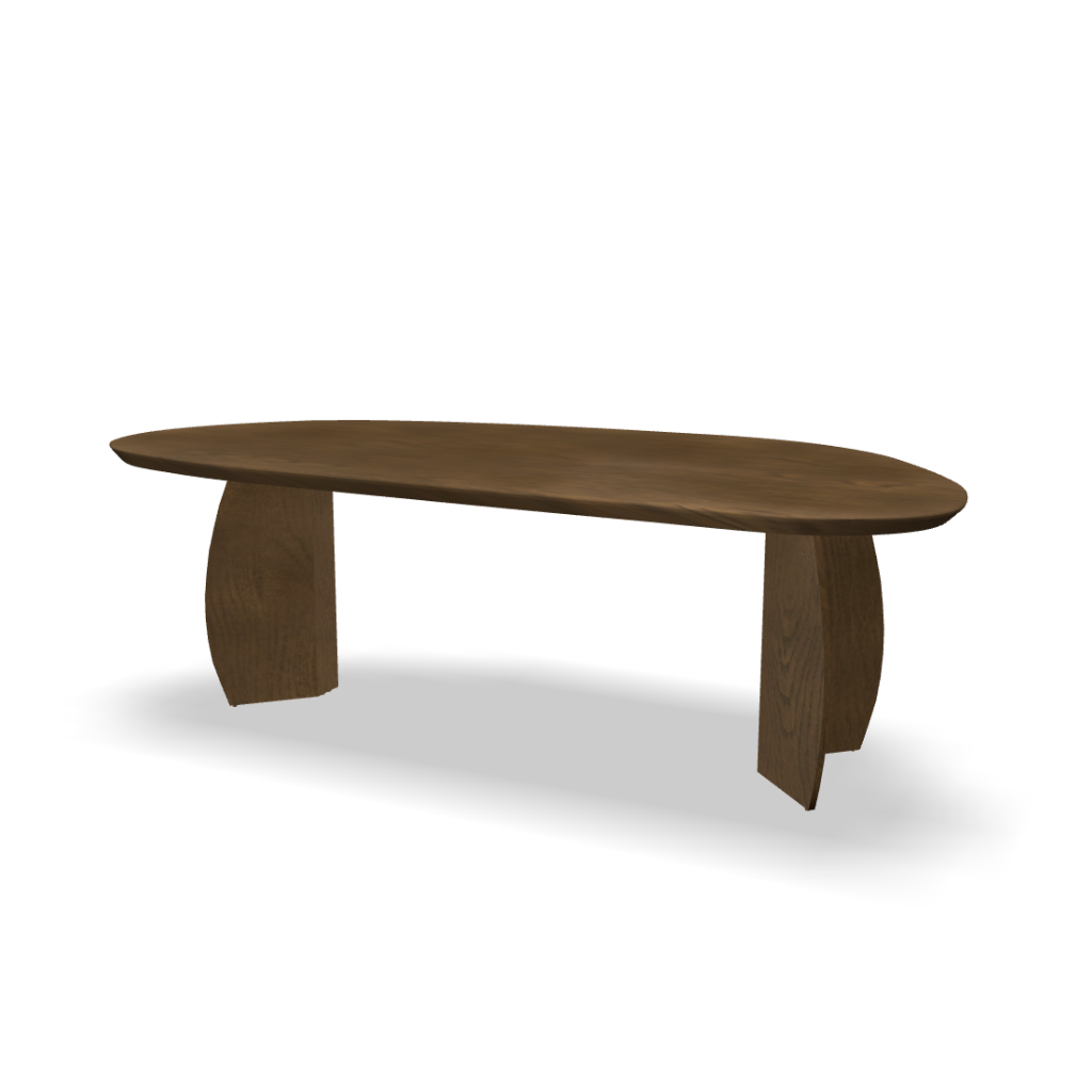 June dining table - organic brown smoke light