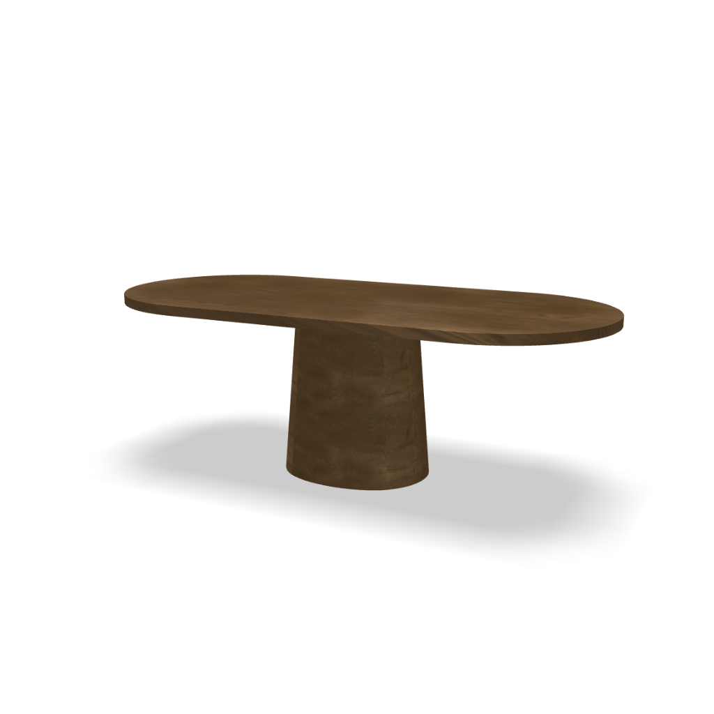 Dining table Lara - oval flat brown smoke light