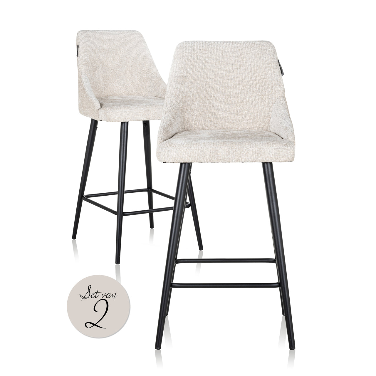 Barstoel Brooke cream unicorn set of 2