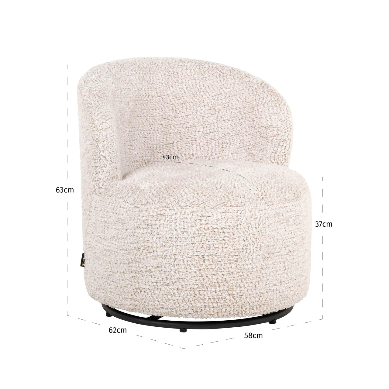 Swivel chair kids Jackie lovely cream (Be Lovely 11 Cream)