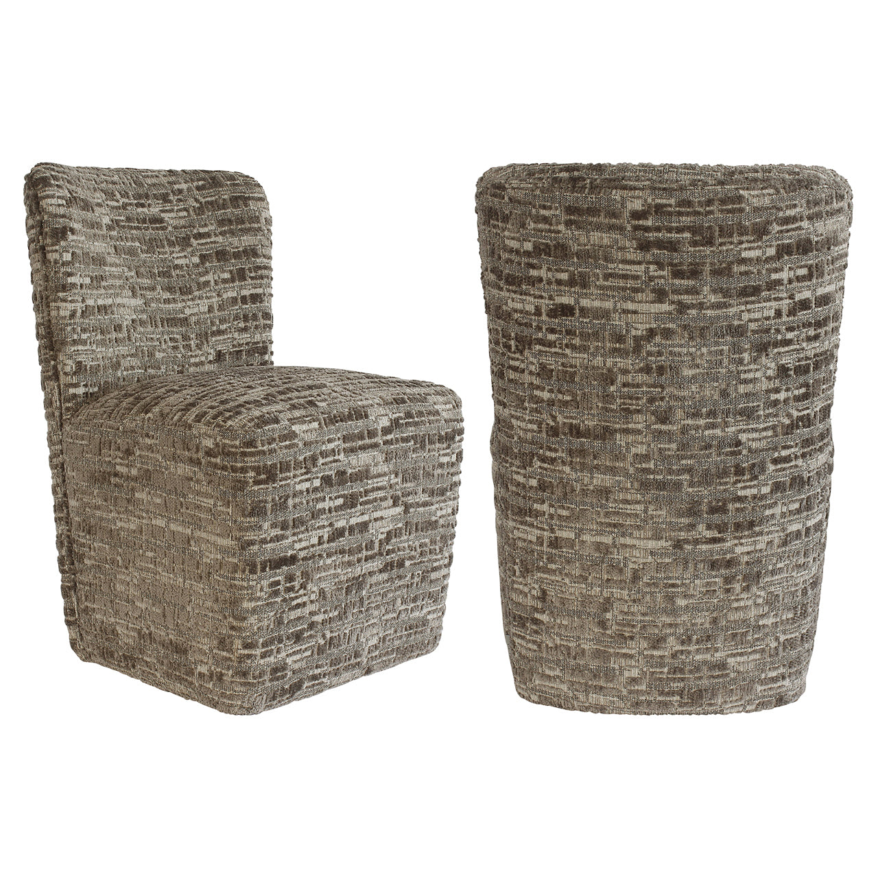 Eetkamerstoel Lorain met wieltjes greige dalia