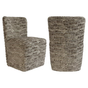 Eetkamerstoel Lorain met wieltjes greige dalia