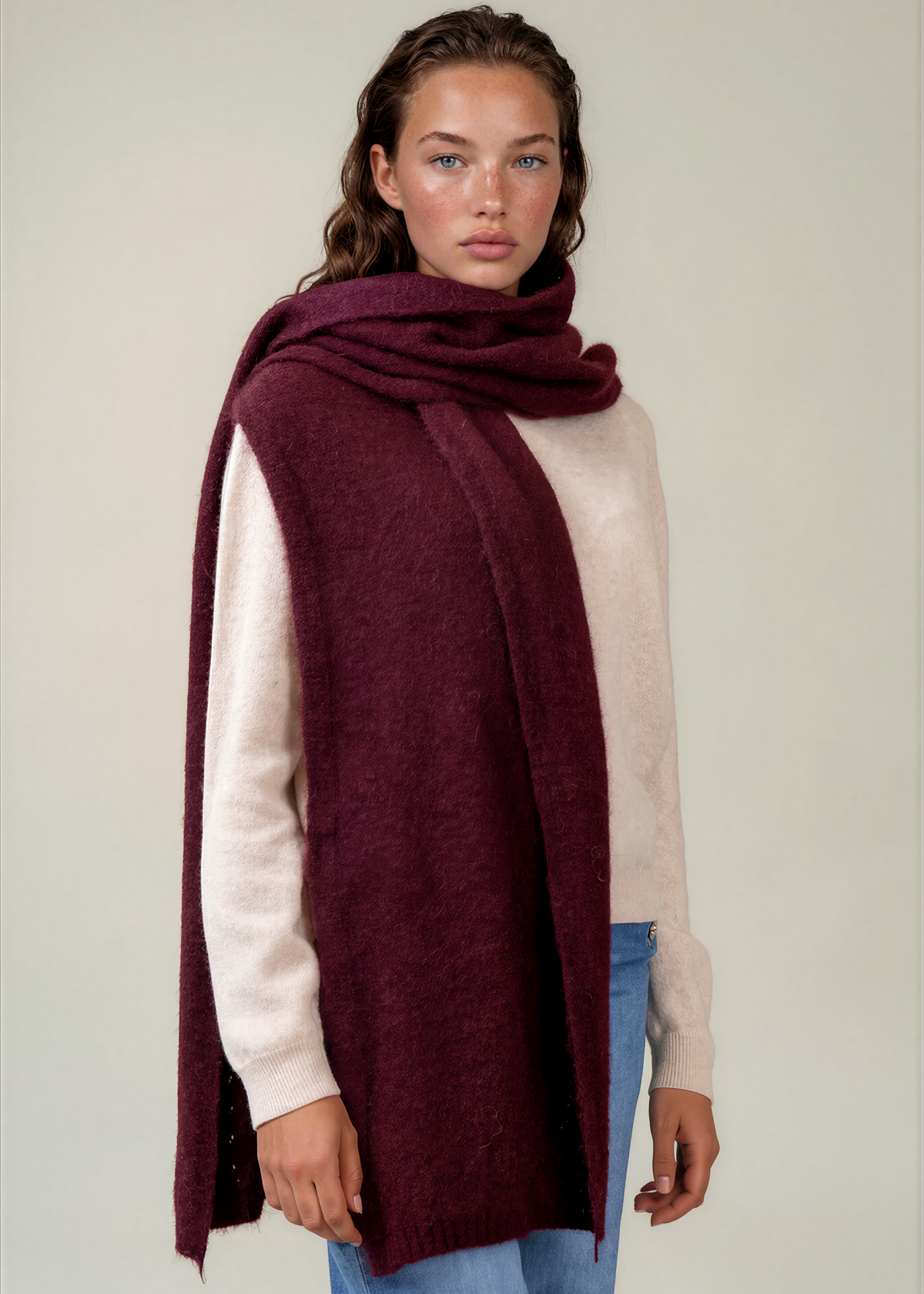 Sjaal Soline Bordeaux