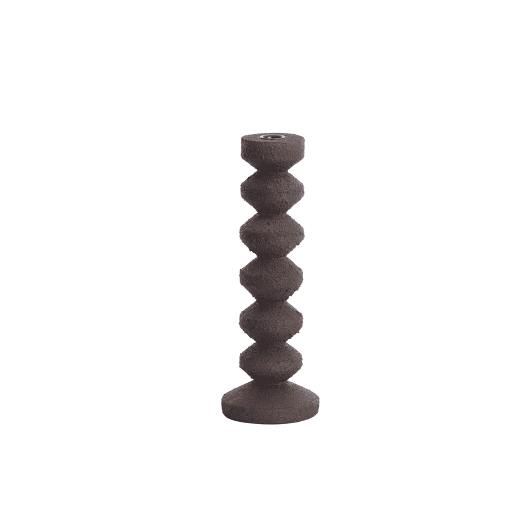 Candlestick Alvezo wood relief brown