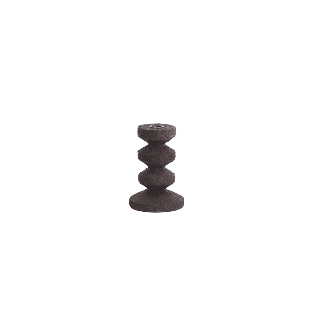 Candlestick Alvezo wood relief brown