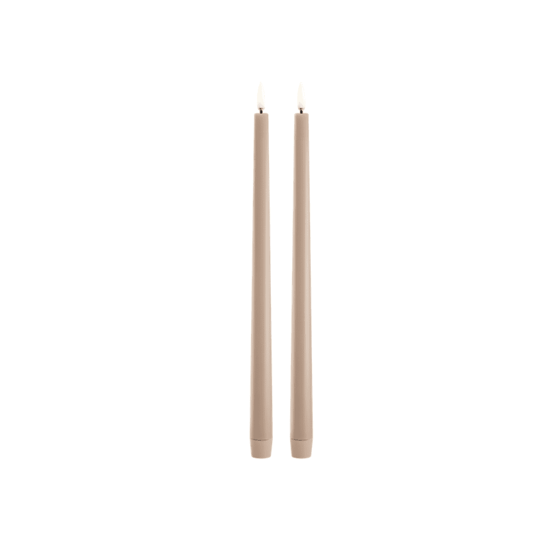 LED kaarsen Slim Taper 2,3 x 32cm - beige