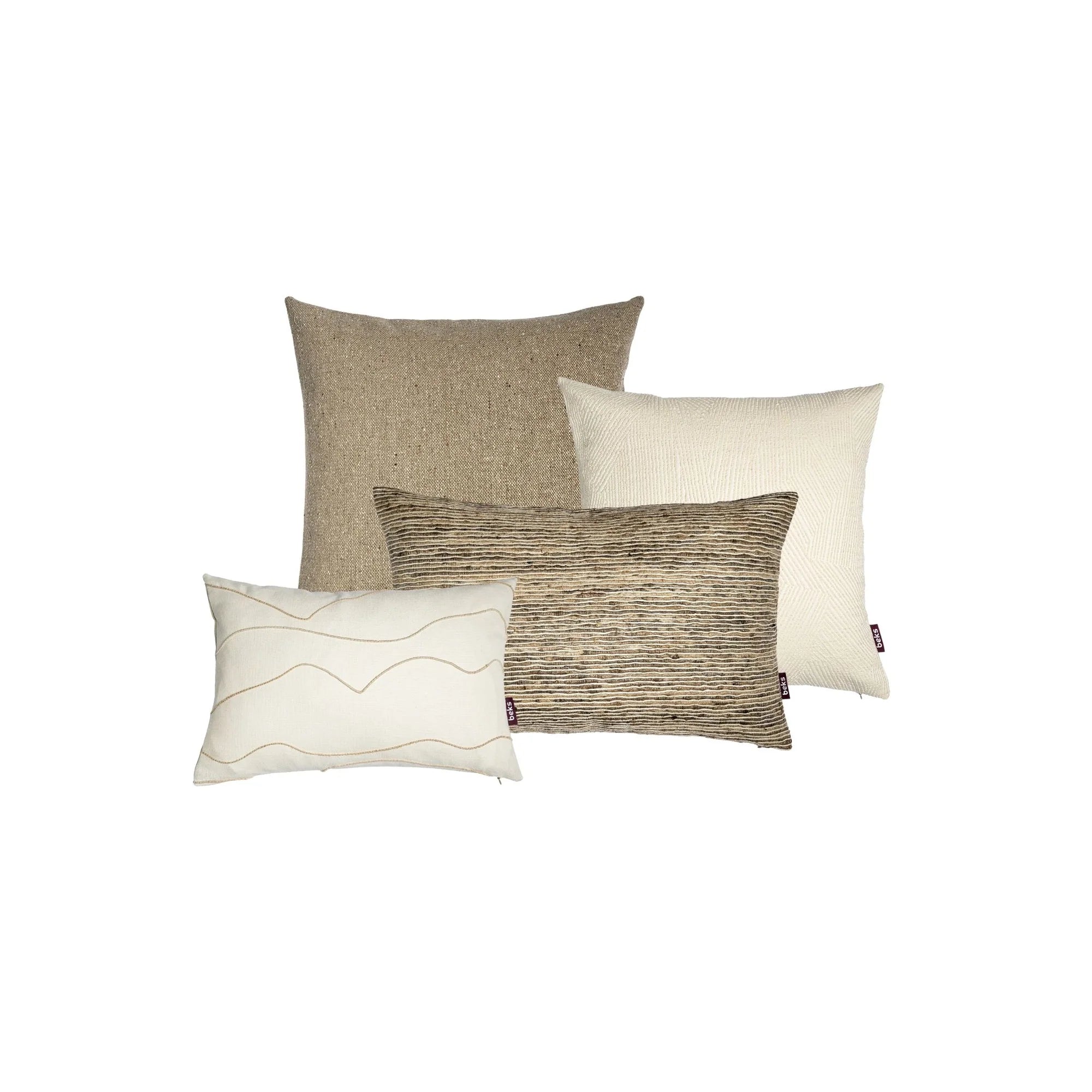 Sierkussencombinatie – Taupe/ecru